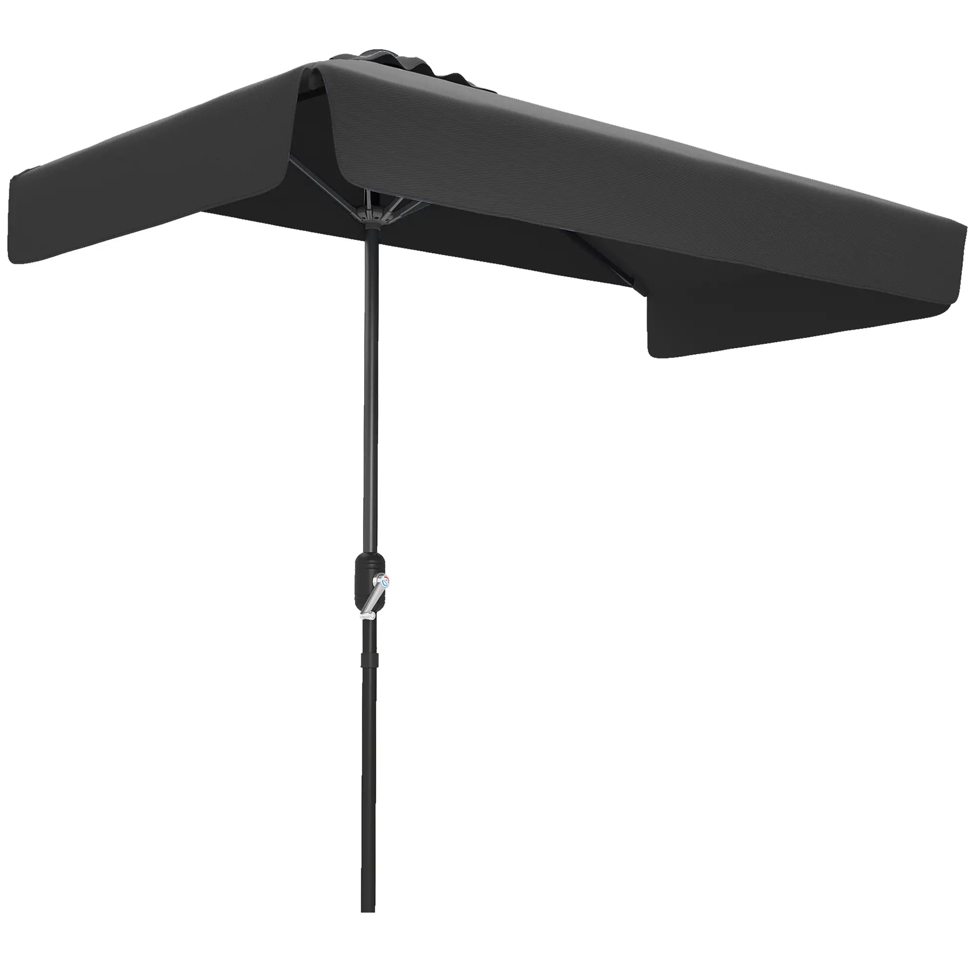 7.5ft Half Umbrella, Semi Round Patio Parasol, Crank Handle, Top Vent, Black Half Round Umbrellas at Gallery Canada