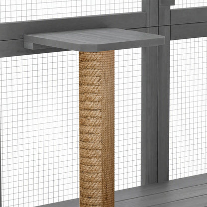74"H Walk-in Cat Enclosure, Waterproof Roof, 2 Condos, 6 Platforms Outdoor Cat Enclosures at Gallery Canada