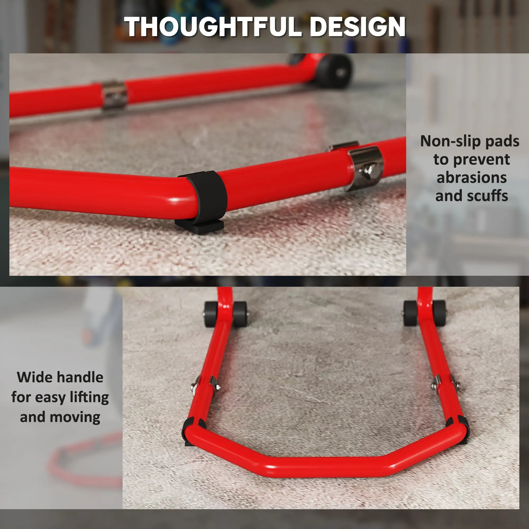 Motorcycle Stand Lift, 850 lbs Capacity, Front Rear Combo, Red Automotive at Gallery Canada