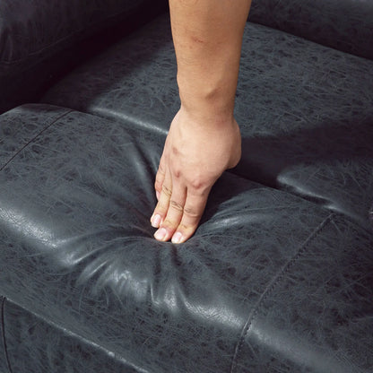 PU Leather Recliner Chair, Manual, Living Room, Footrest, Side Pockets, Steel Frame, Black Single Sofas at Gallery Canada