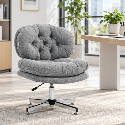 Armless Office Chair, Wide Padded Seat, Adjustable Height, Grey Task Chairs Grey at Gallery Canada