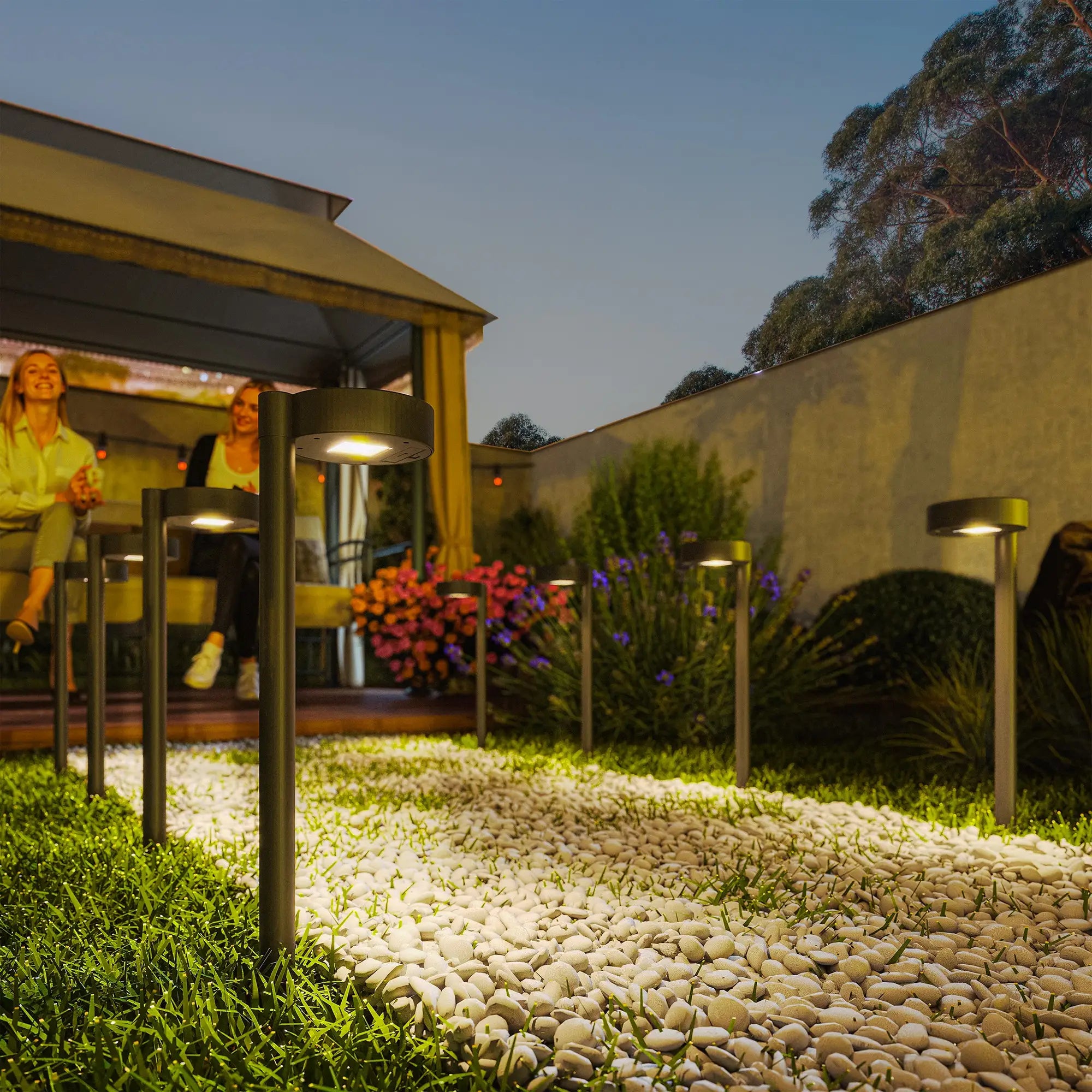 8 Pack Solar Garden Lights, Auto On/Off, IP44, Driveway, Walkway, Yard Solar Post Lamps at Gallery Canada