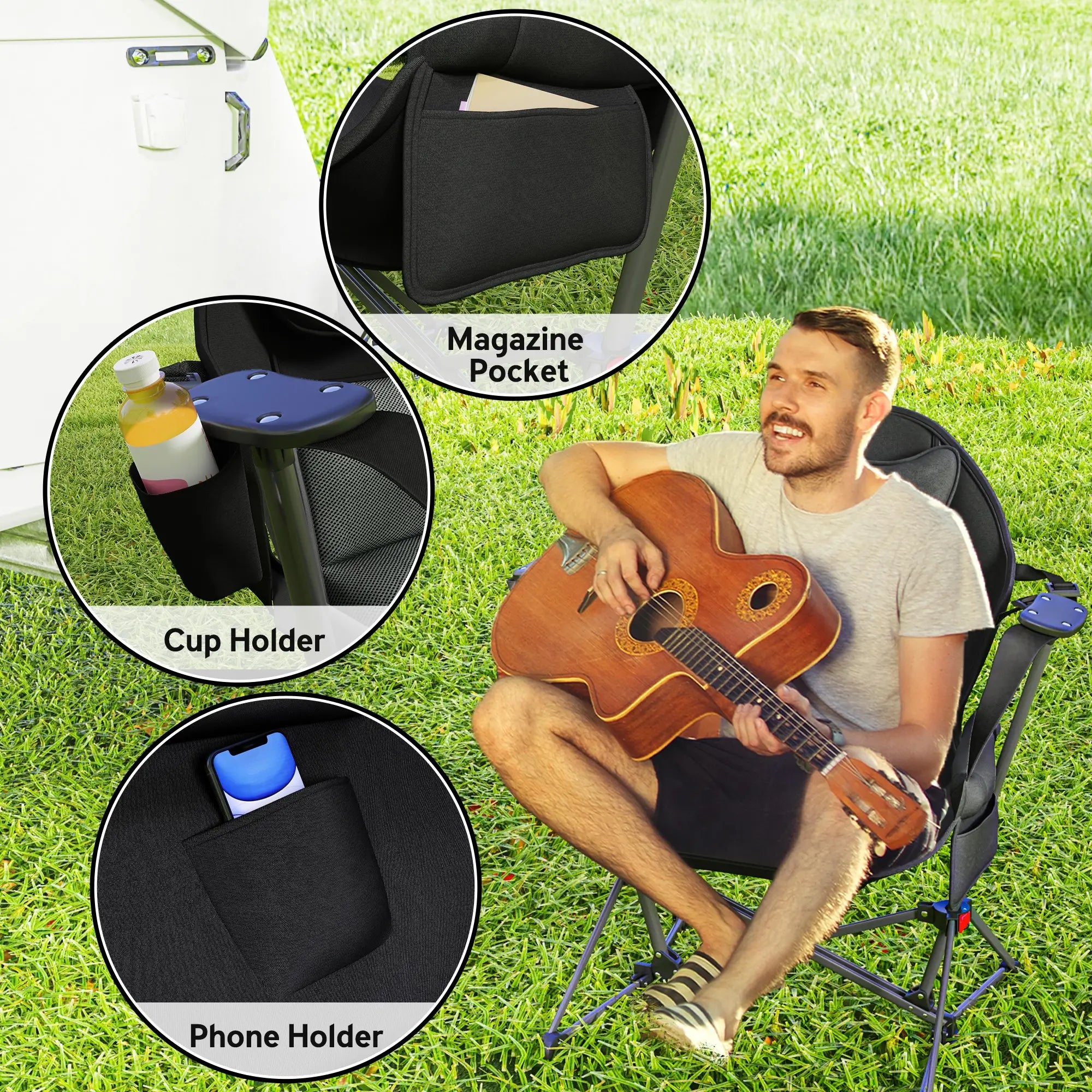 Hammock Camping Chair Set of 2, Adjustable Back, Cup Holder, Padded Seat Picnic Tables & Camping Chairs at Gallery Canada