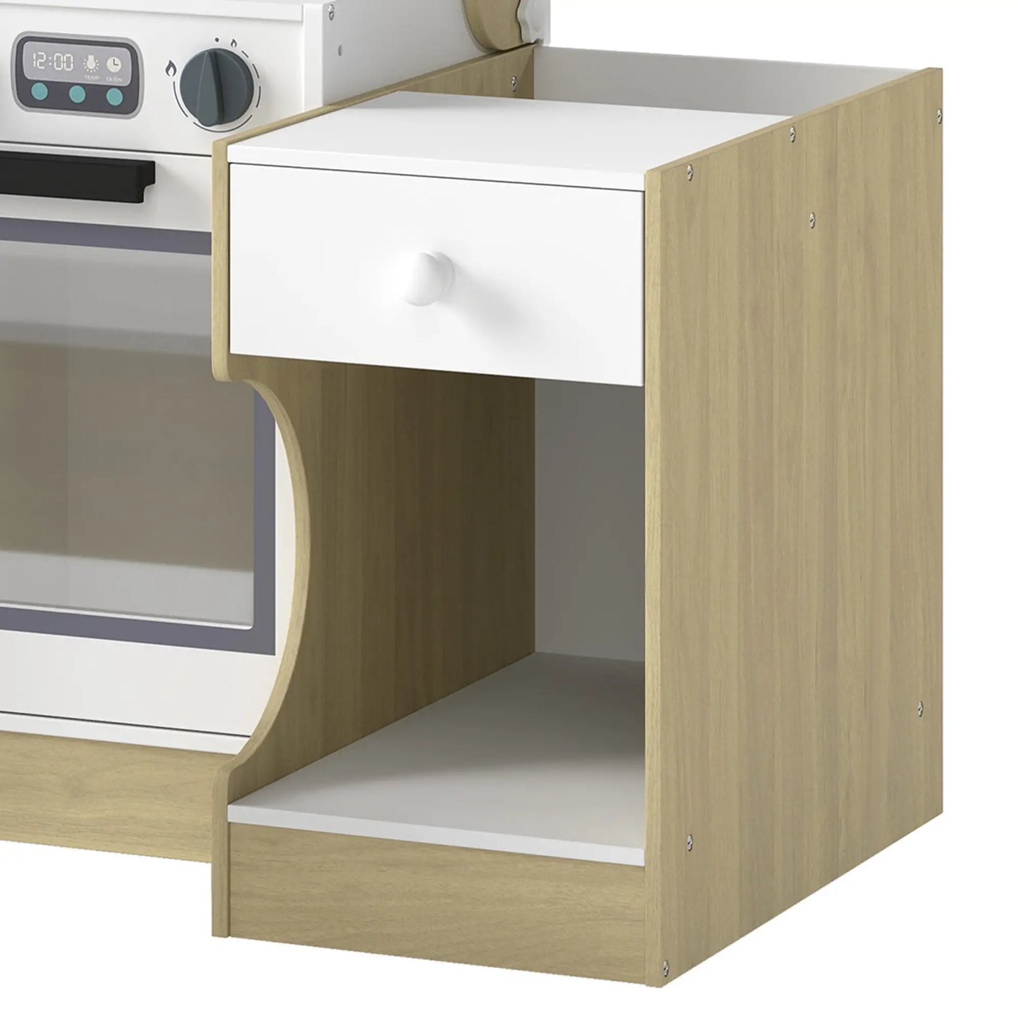 2-In-1 Kids Kitchen Playset, Table & Chair with Sink, Oven, Microwave, 3-8