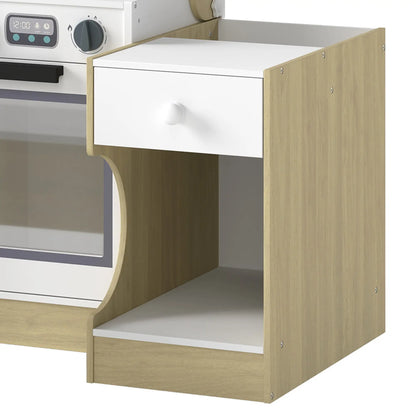2-In-1 Kids Kitchen Playset, Table & Chair with Sink, Oven, Microwave, 3-8