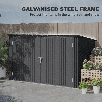 7.6 x 3.4ft Outdoor Storage Shed, Triple Bin Organizer, Lockable Doors Sheds at Gallery Canada