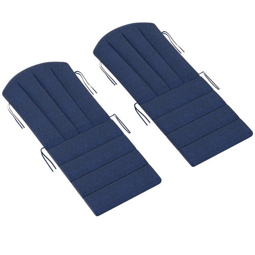 Set of 2 Patio Chair Cushions, High Back, High-Density Foam, Navy Blue