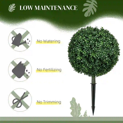 Artificial Boxwood Trees, Set of 2 Ball Topiary, UV Resistant Artificial Trees at Gallery Canada