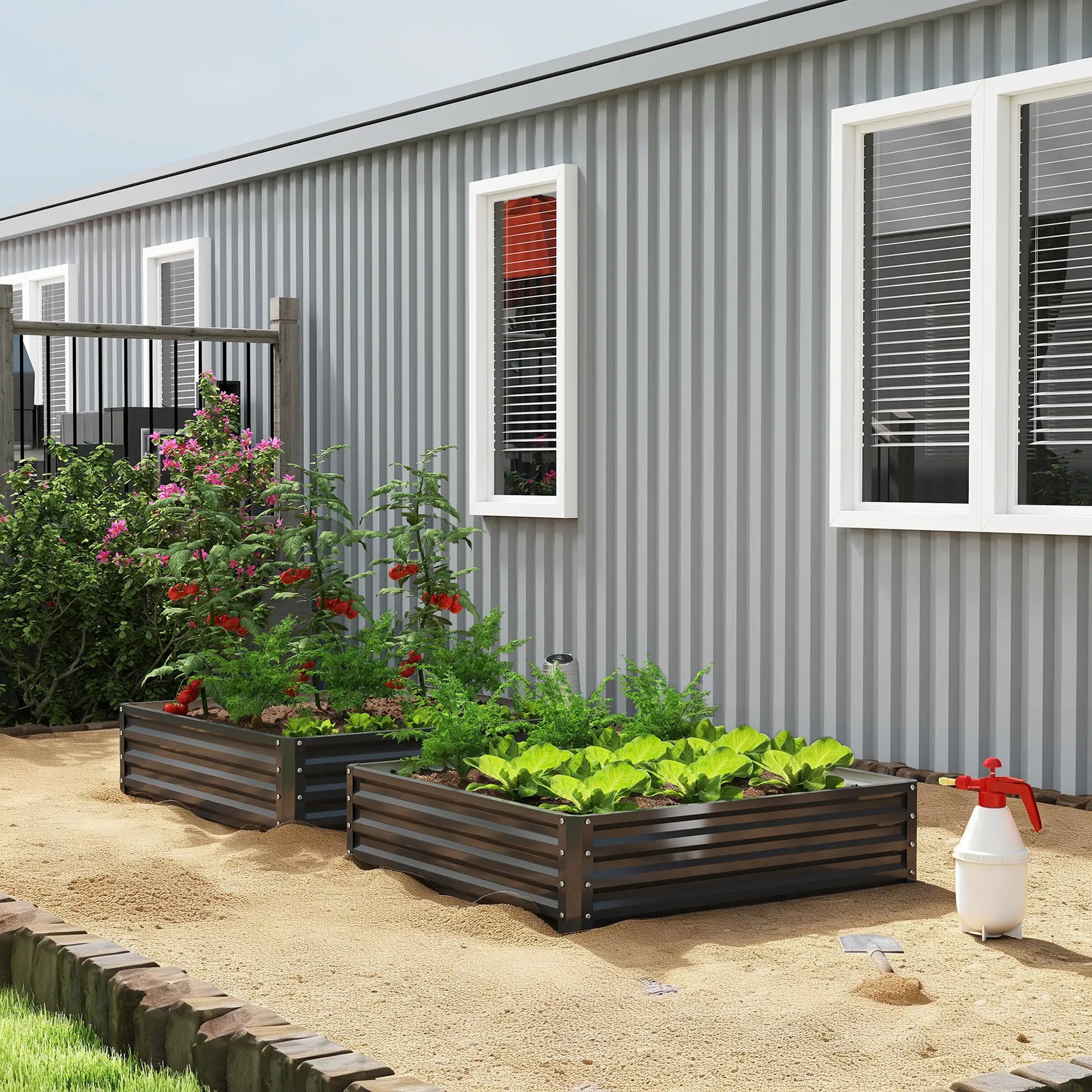 Galvanized Steel Raised Garden Bed, Black Galvanized Planter Boxes at Gallery Canada
