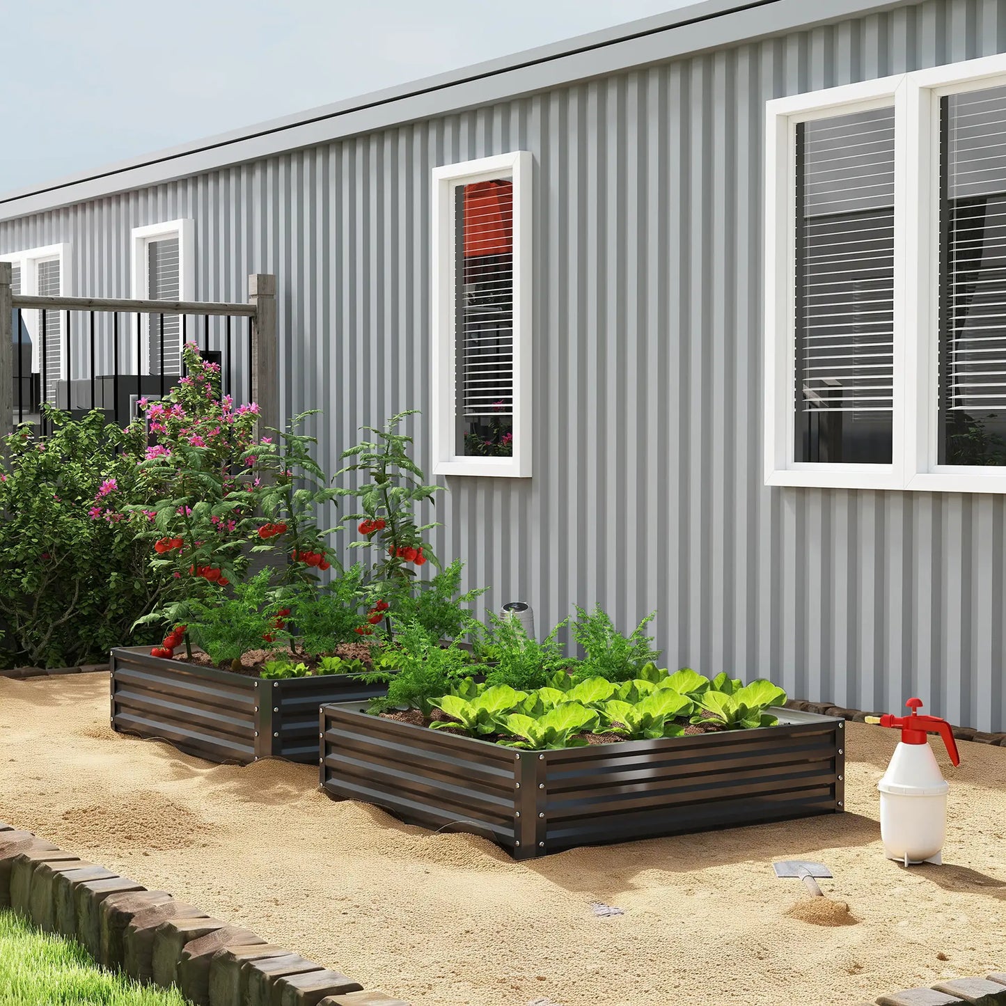 Galvanized Steel Raised Garden Bed, Black Galvanized Planter Boxes at Gallery Canada
