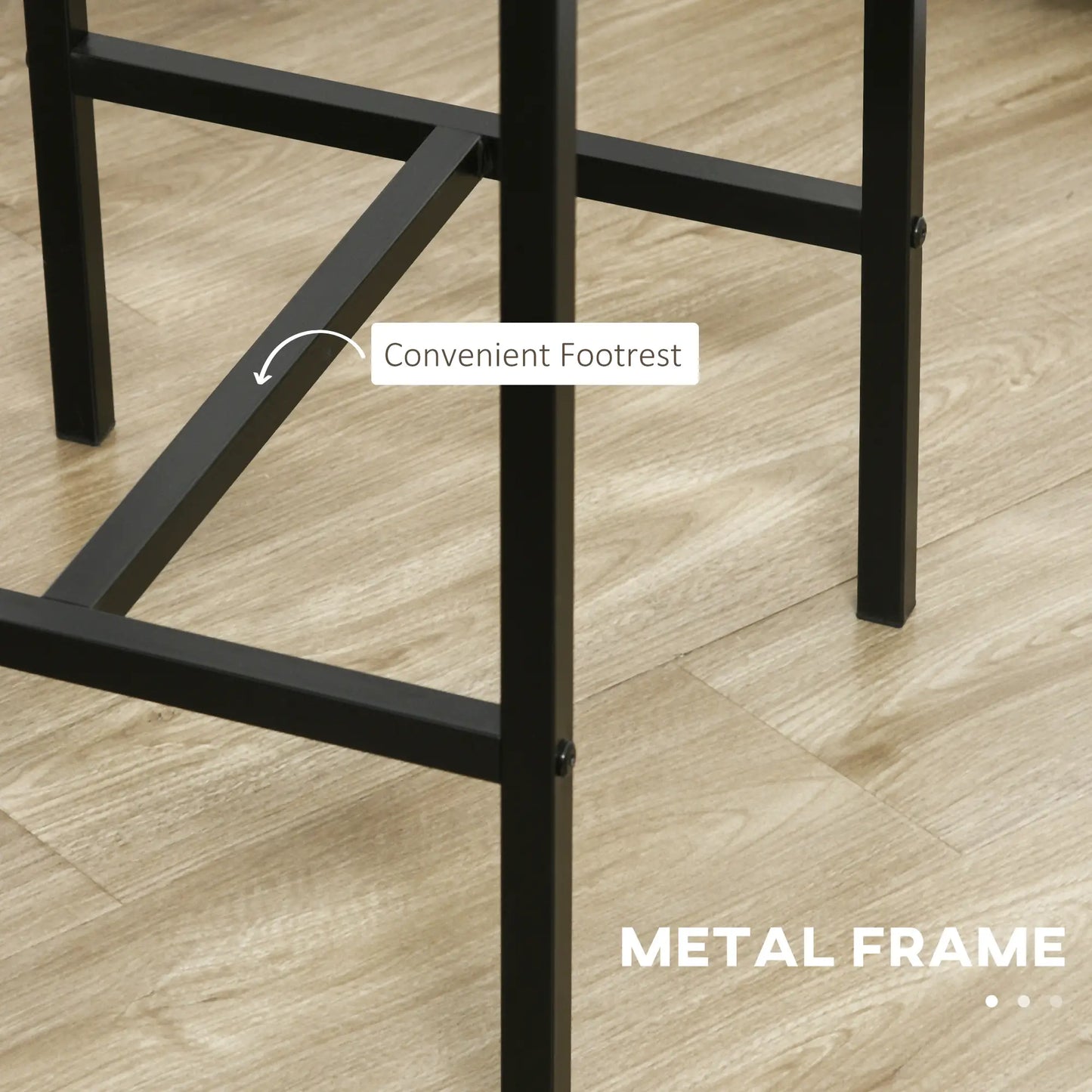 Industrial Bar Table Set, 3 Piece Counter Height, 2 High Back Stools, Grey Bar Sets at Gallery Canada