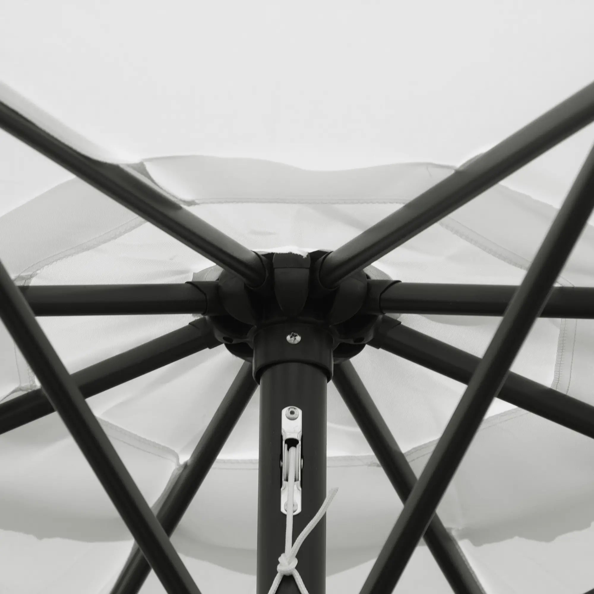 10' x 8' Round Patio Umbrella, Crank Handle, Tilt, White Sun Umbrellas at Gallery Canada
