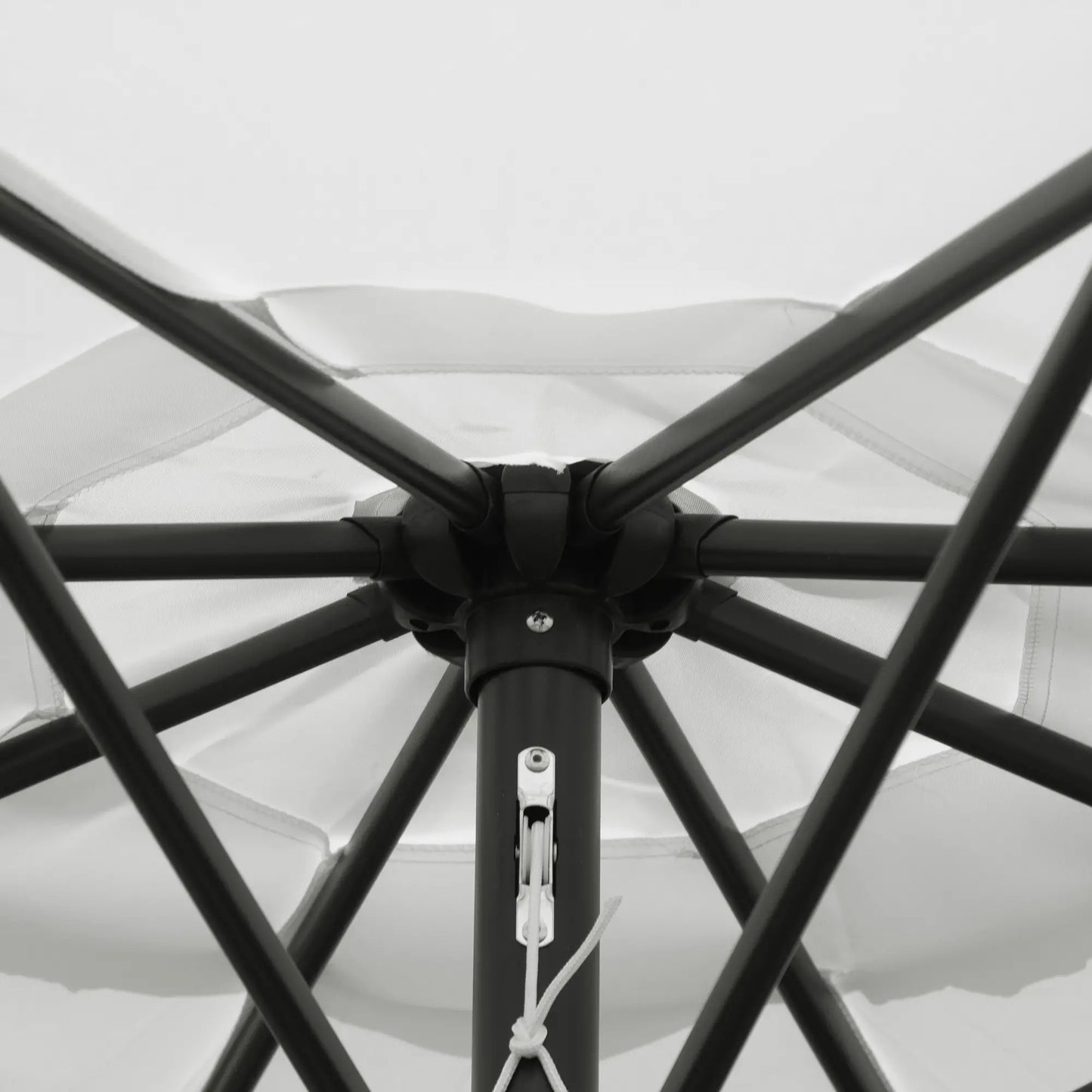 10' x 8' Round Patio Umbrella, Crank Handle, Tilt, White Sun Umbrellas at Gallery Canada