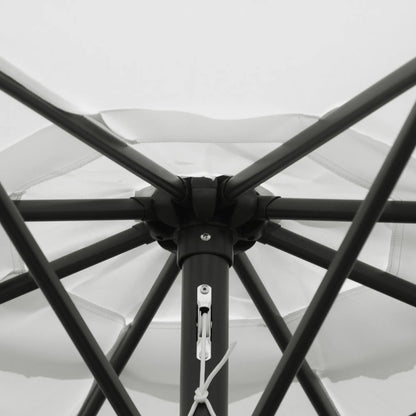 10' x 8' Round Patio Umbrella, Crank Handle, Tilt, White Sun Umbrellas at Gallery Canada