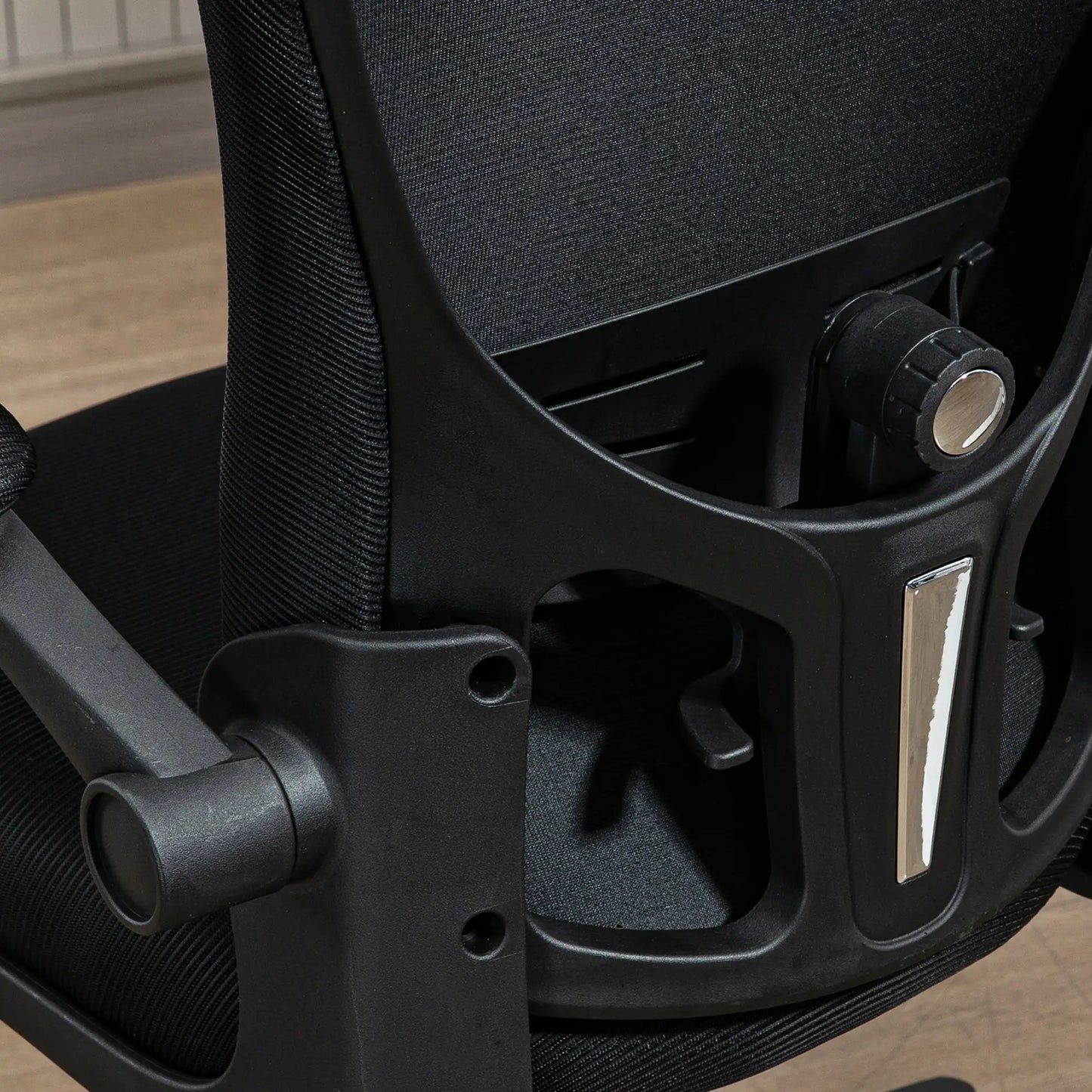 Mesh Office Chair, Adjustable Headrest, 4D Lumbar Support, Flip-Up Arm, Black Office Chairs at Gallery Canada