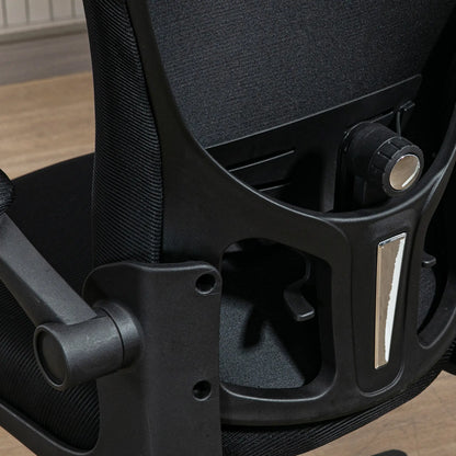 Mesh Office Chair, Adjustable Headrest, 4D Lumbar Support, Flip-Up Arm, Black Office Chairs at Gallery Canada
