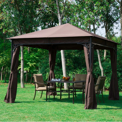 10x10ft Steel Garden Gazebo, Patio Canopy, Outdoor Event Tent Gazebos at Gallery Canada