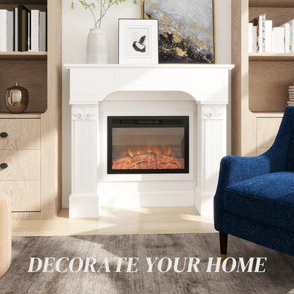 Baroque Fireplace Mantle, Freestanding Surround, 43.25 Inch x 42.75 Inch, White Fireplaces & Accessories at Gallery Canada