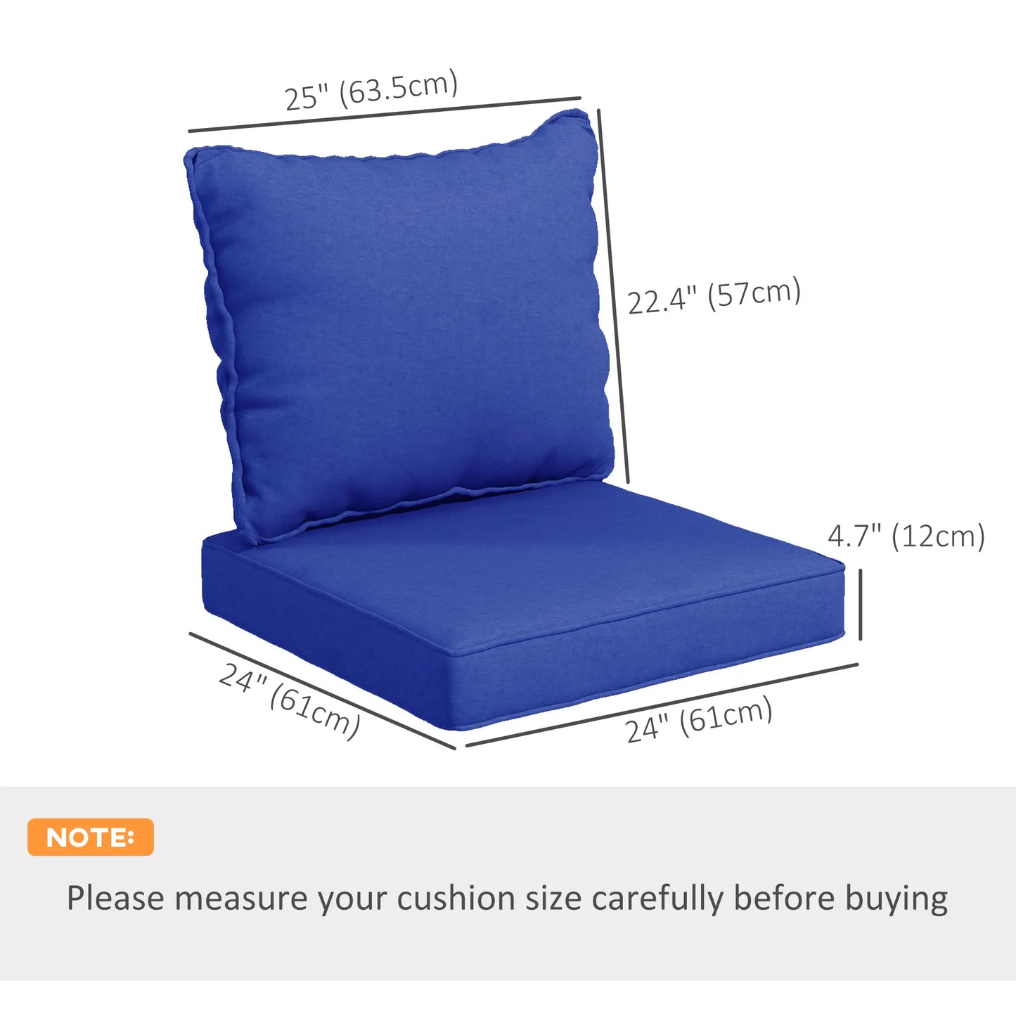 4-Piece Seat Cushion Pillows, Patio Chair Cushions Set, Navy Blue Patio Chair Cushions at Gallery Canada