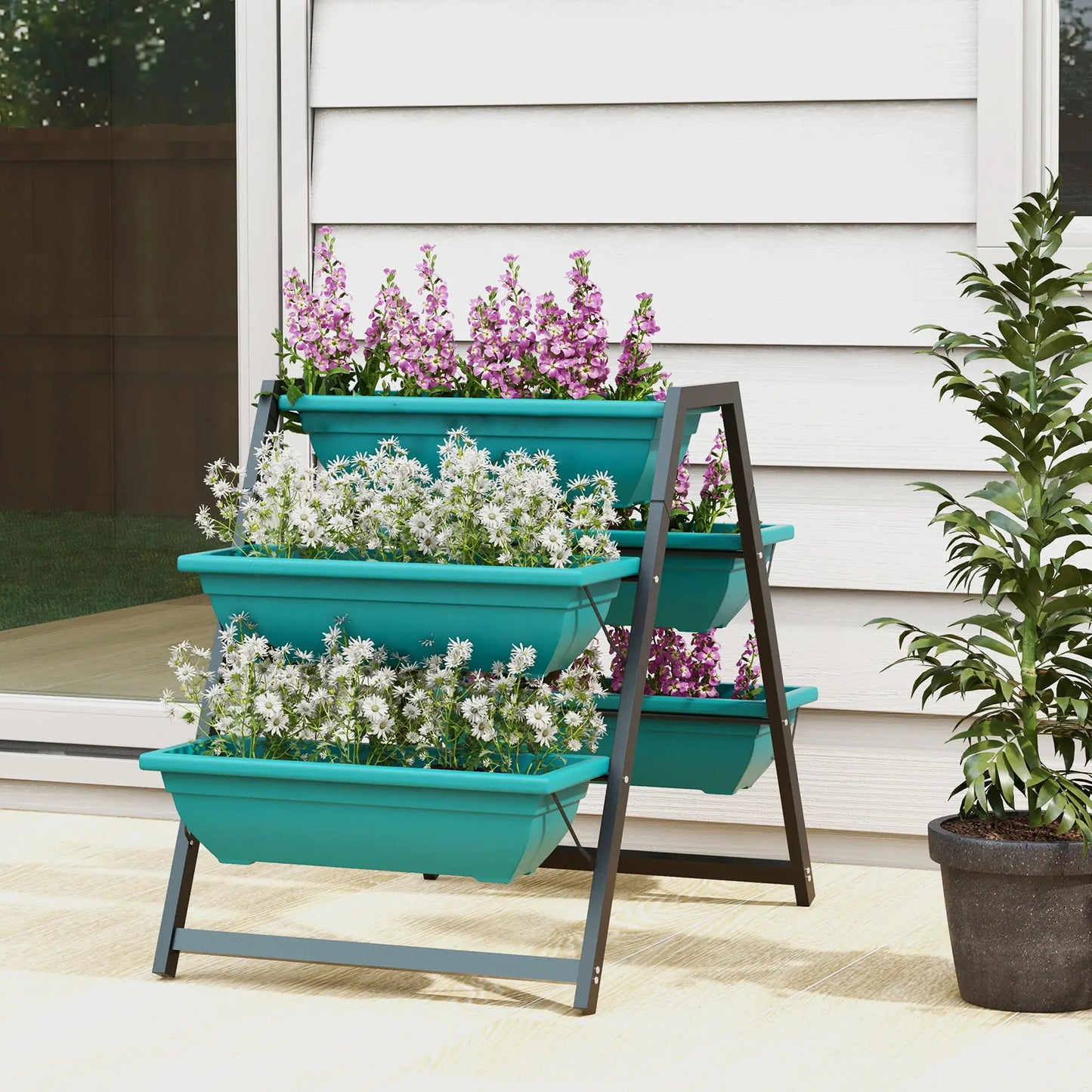 3-Tier Vertical Raised Garden Planter, 5 Boxes, Outdoor Plant Stand Plant Stands at Gallery Canada