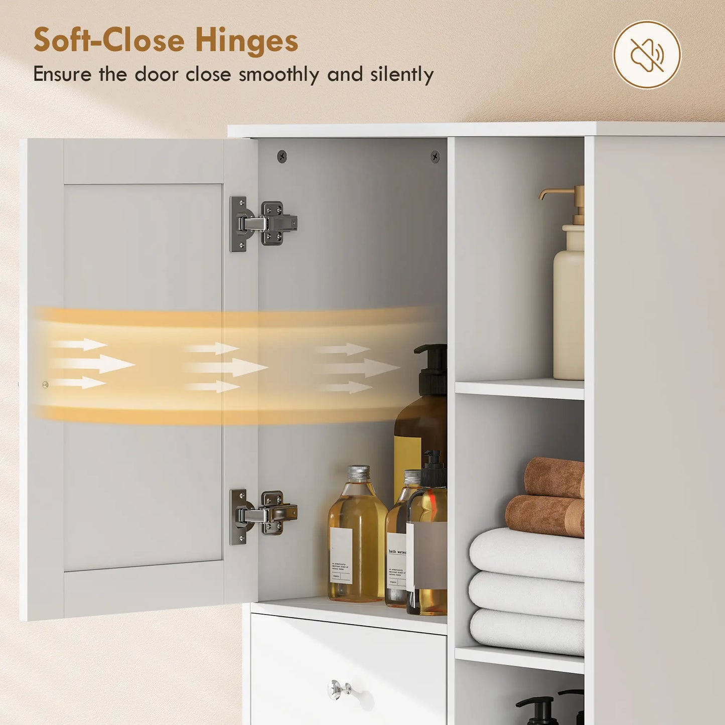 67" Tall Bathroom Storage Cabinet, Slim, White Freestanding Bathroom Cabinets at Gallery Canada