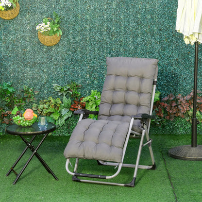 Reclining Zero Gravity Chair, Adjustable Backrest, Folding Sun Lounger, Removable Cushion, Headrest, Dark Grey Lounger Chairs at Gallery Canada