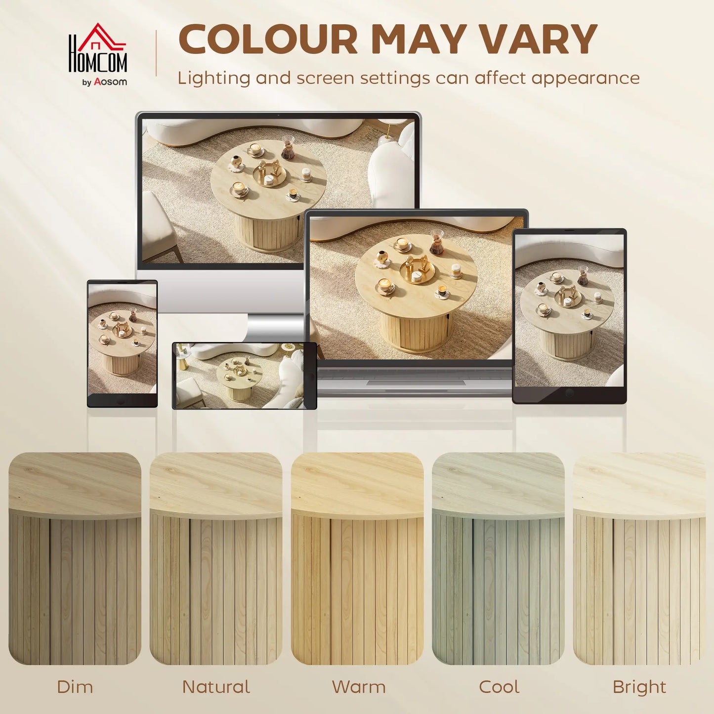 31.5" Round Coffee Table, Natural Wood Center Table Coffee Tables at Gallery Canada