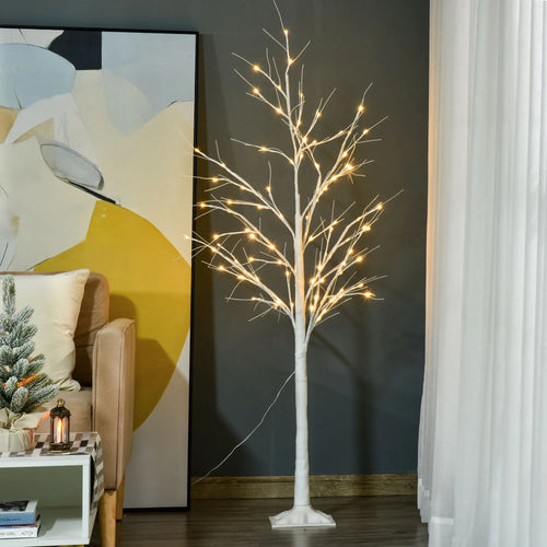 5FT Garden Birch Tree Light, 58 Warm LEDs, 8 Modes, Indoor Outdoor