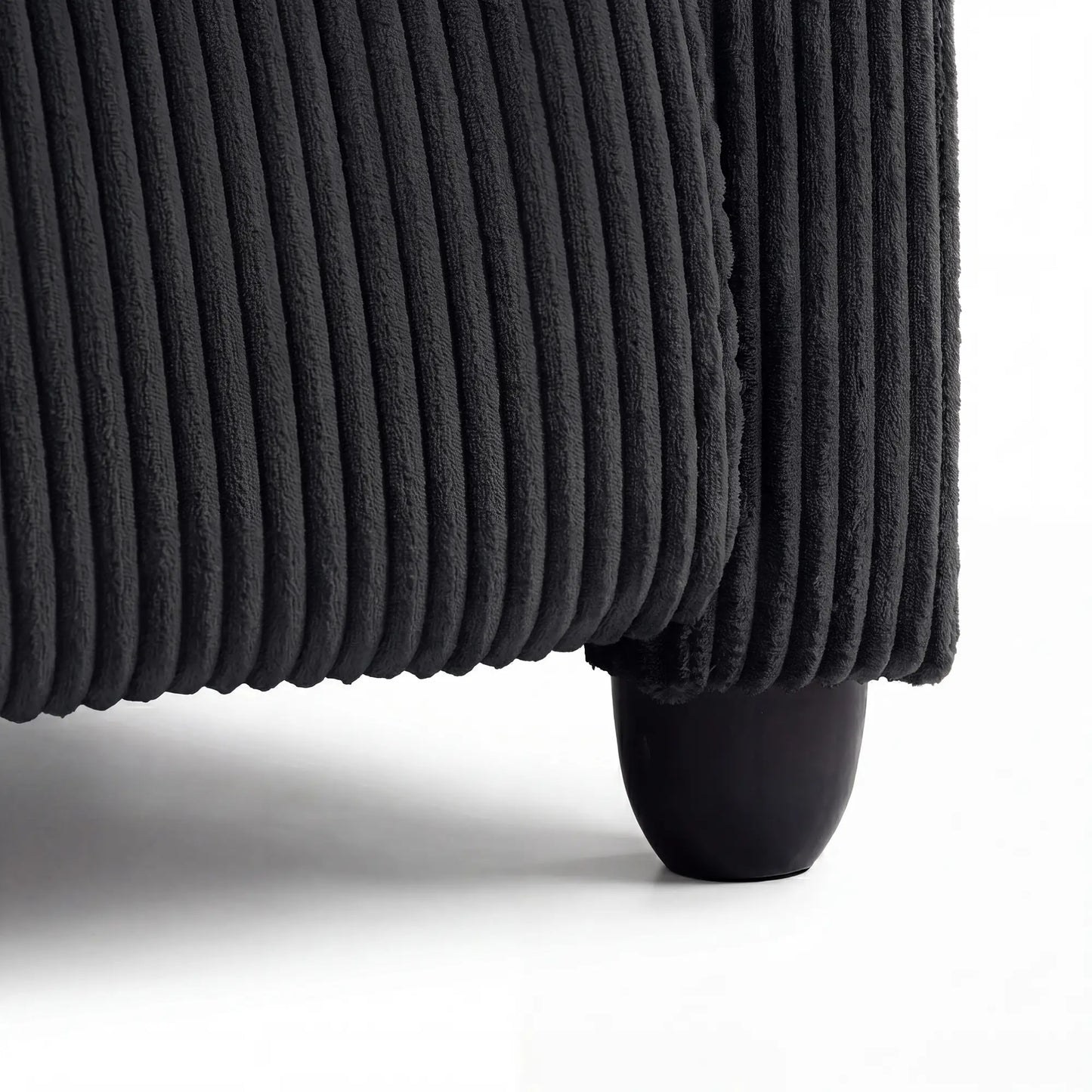 Fauteuil inclinable Corduroy, siège rembourré, noir