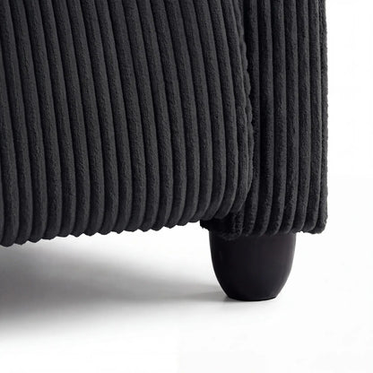 Fauteuil inclinable Corduroy, siège rembourré, noir