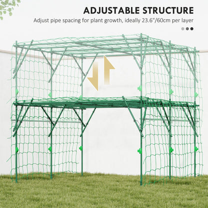 7.3 FT Tall Metal Garden Arch Trellis, For Climbing Plants, Green