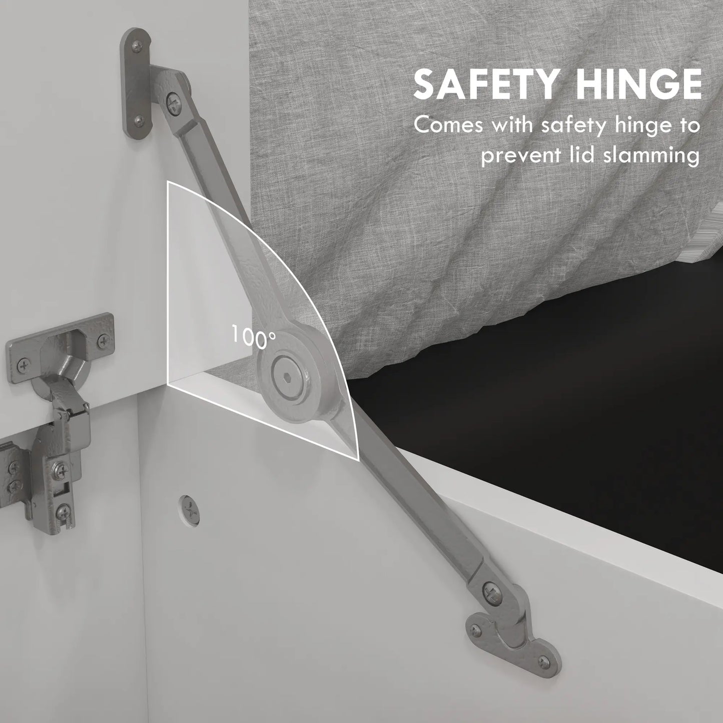 Modern Storage Chest, 31.5" Toy Box, Flip-Top Lid, Safety Hinges Storage Cabinets at Gallery Canada