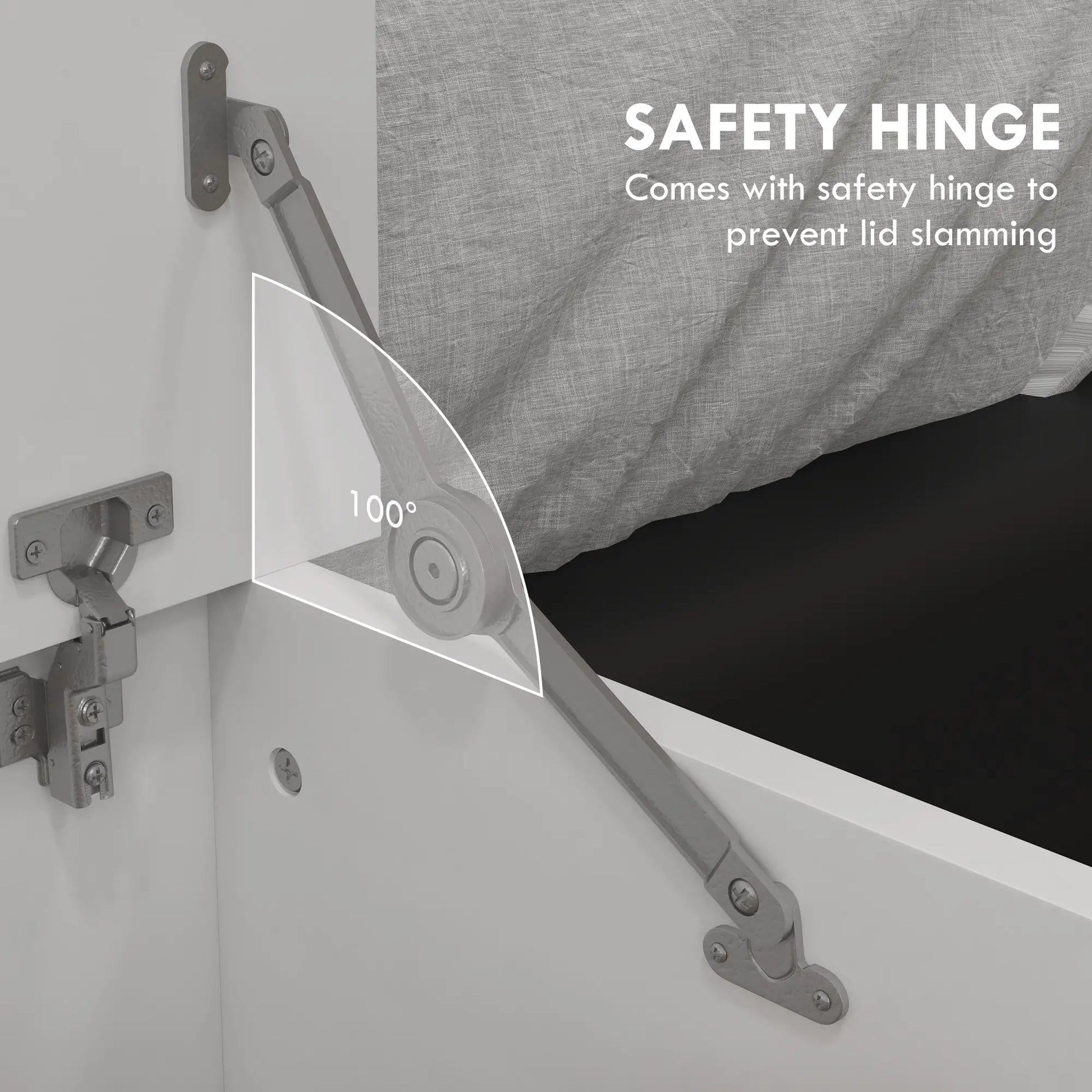 Modern Storage Chest, 31.5" Toy Box, Flip-Top Lid, Safety Hinges Storage Cabinets at Gallery Canada