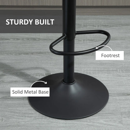 Adjustable Bar Stools Set of 2, Swivel with Back, Footrest, Grey Bar Stools at Gallery Canada