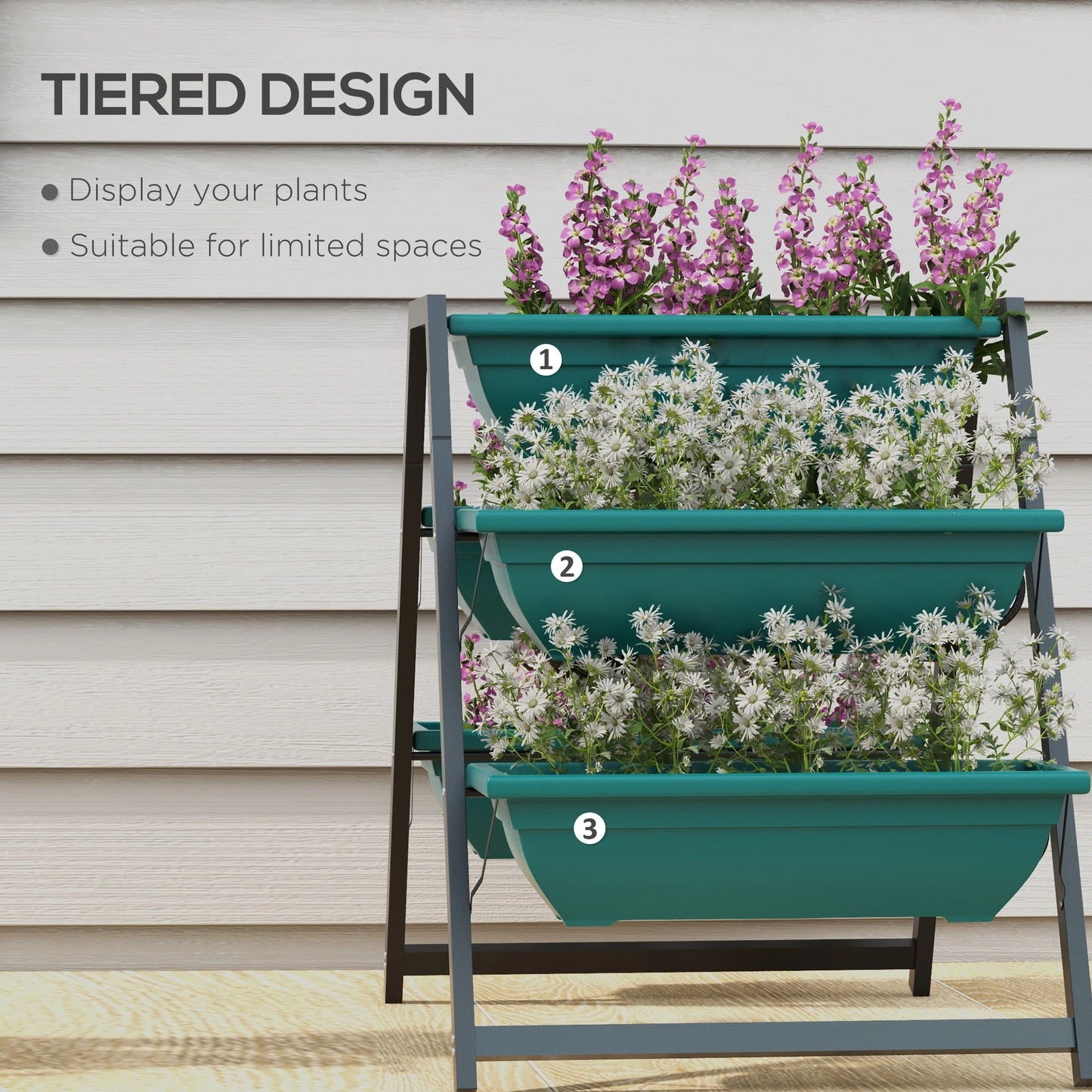 3-Tier Vertical Raised Garden Planter, 5 Boxes, Outdoor Plant Stand Plant Stands at Gallery Canada