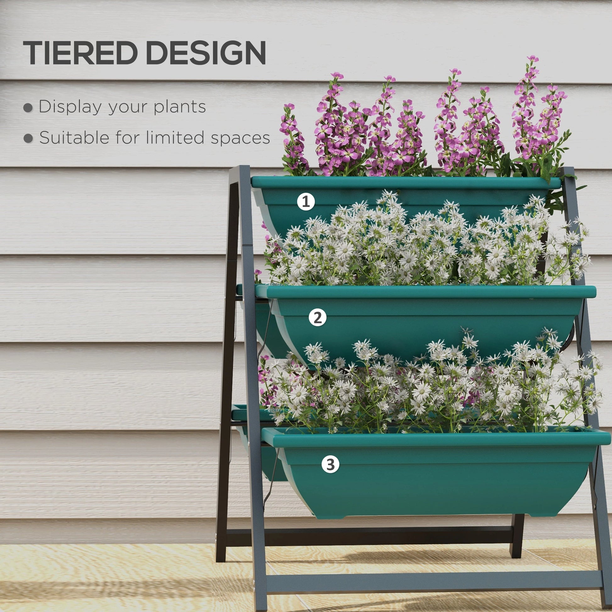 3-Tier Vertical Raised Garden Planter, 5 Boxes, Outdoor Plant Stand Plant Stands at Gallery Canada