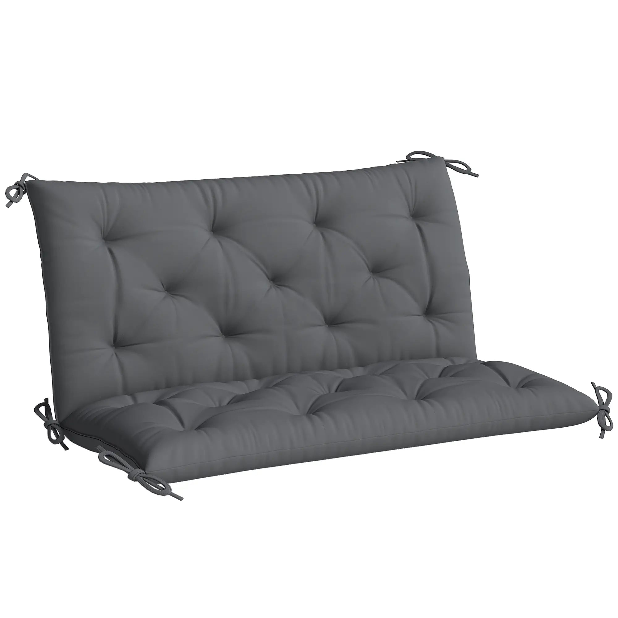 Porch Swing Cushion With Backrest, 2 Seater, Dark Grey, 39.4