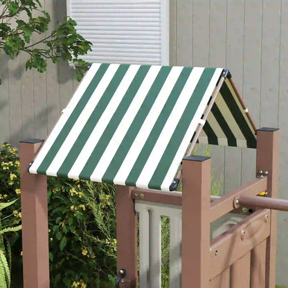 4-in-1 Kids Swing Set with Slide, Fort, Ladder, Stakes, Ages 3-8, Brown Gym Sets & Swings at Gallery Canada