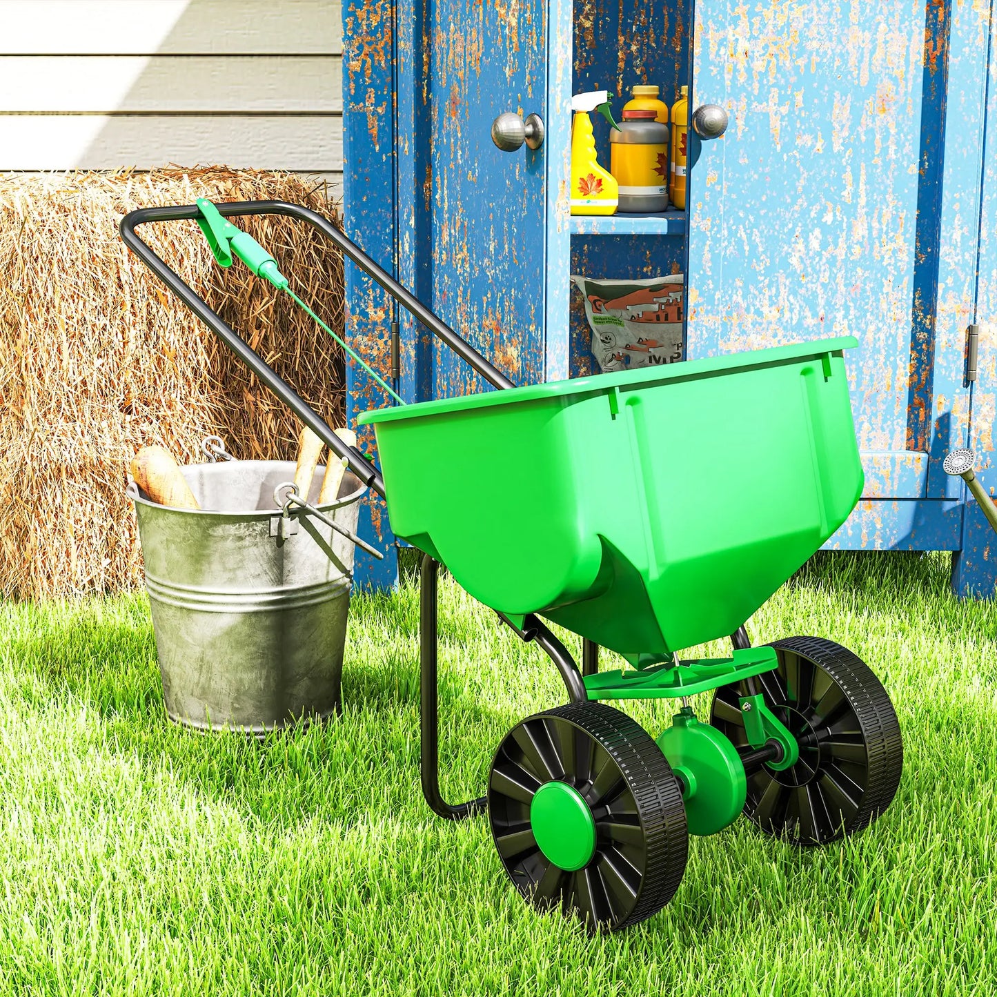 40L Walk-Behind Broadcast Spreader, 8.5" Wheels, 132 LB Capacity Garden Accessories at Gallery Canada