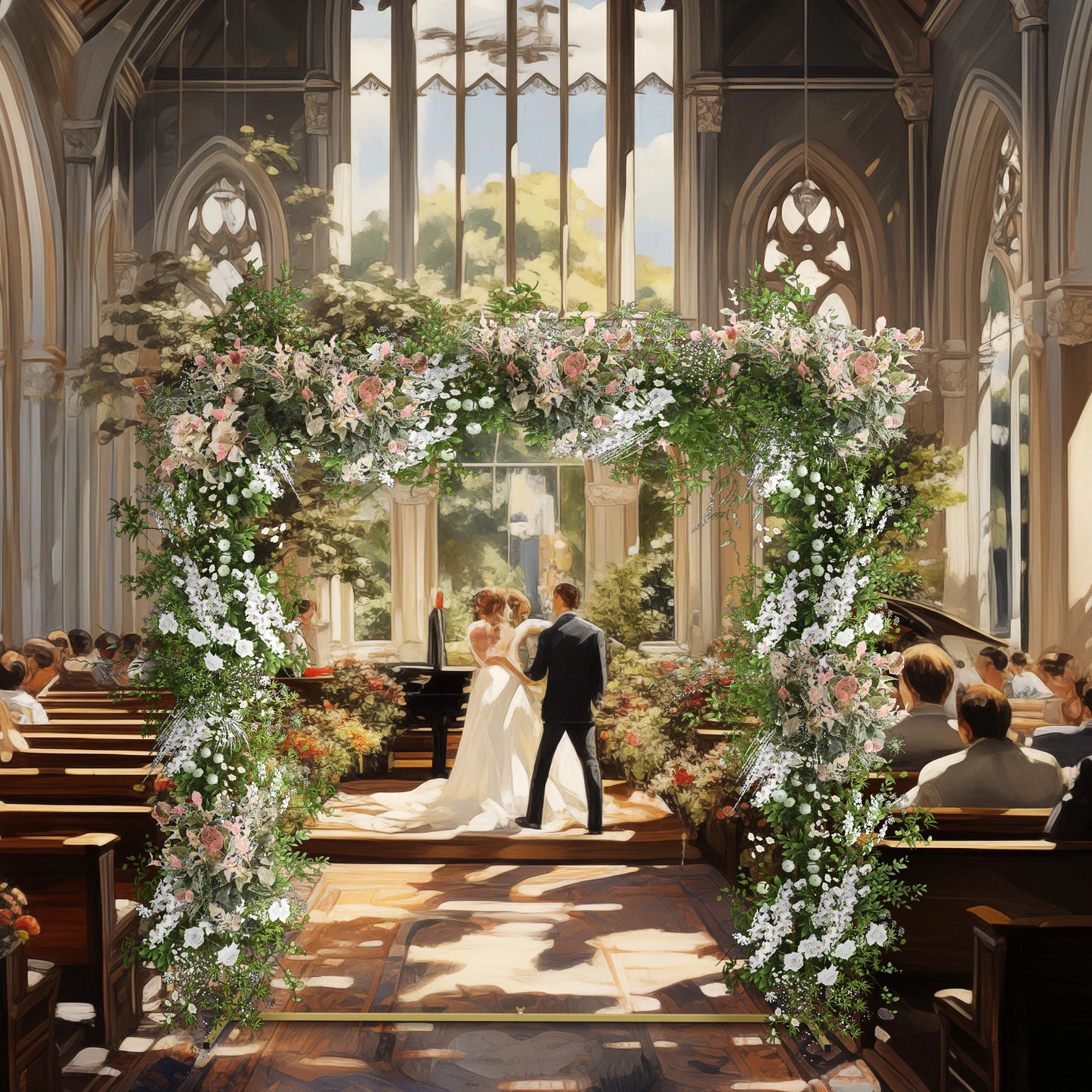 6.6 x 6.6FT Backdrop Stand, Square Metal Wedding Arch, Gold Garden Arches at Gallery Canada