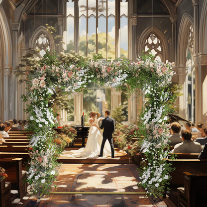 6.6 x 6.6FT Backdrop Stand, Square Metal Wedding Arch, Gold Garden Arches at Gallery Canada