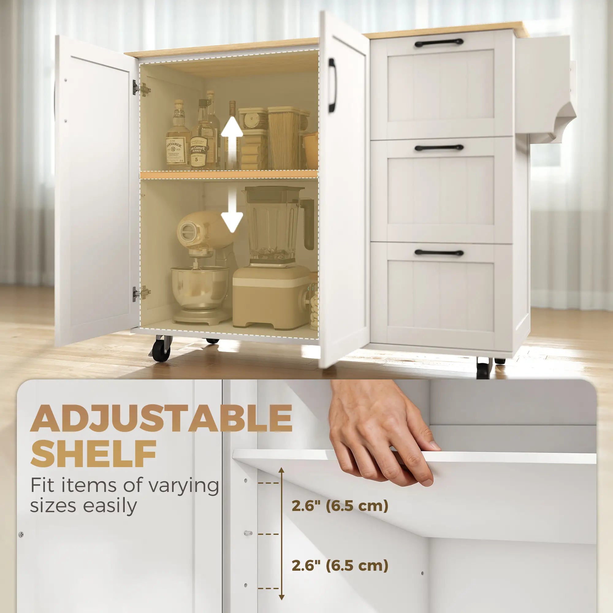 Kitchen Island With Drop Leaf, White Kitchen Islands & Kitchen Carts at Gallery Canada