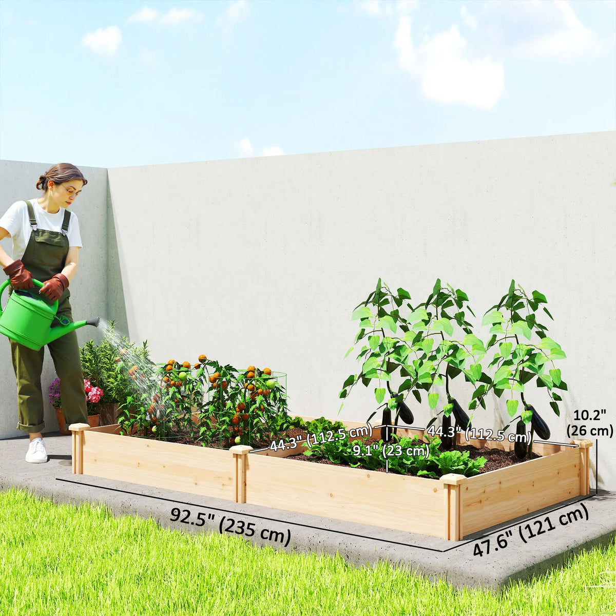 Wooden Raised Garden Bed, Planter Box With Divider, Open Bottom, DIY Painting Raised Garden Beds at Gallery Canada