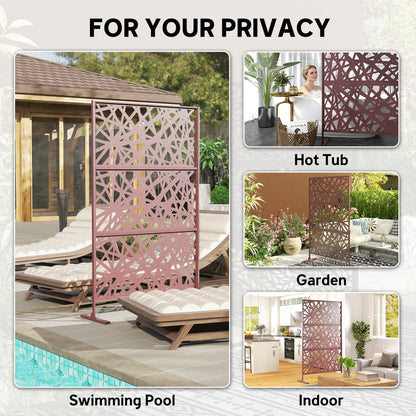Metal Outdoor Privacy Screen, 78" x 48", Dark Brown Side Awnings at Gallery Canada