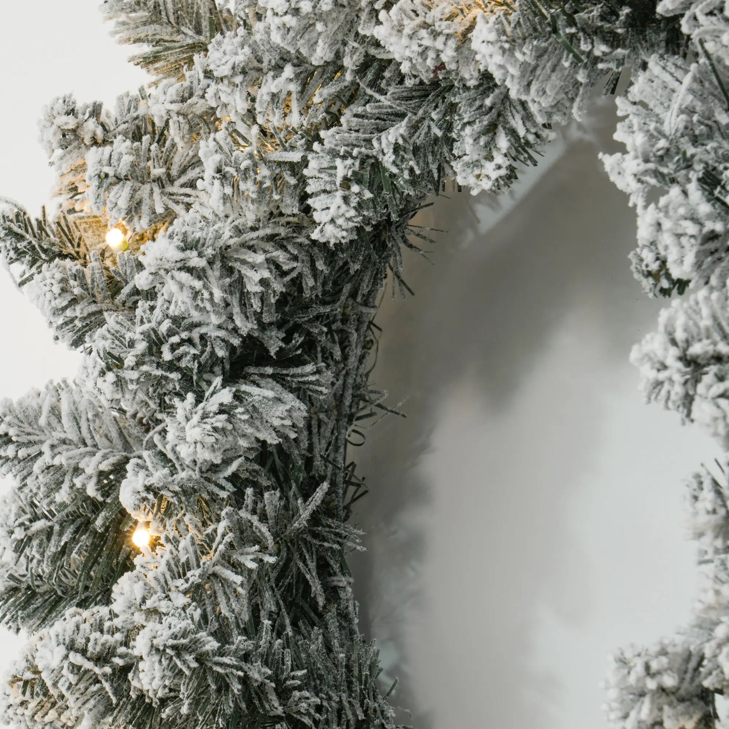 24" Flocked Christmas Wreath with Lights, Pine Cones, Berries, Green Christmas Wreaths at Gallery Canada