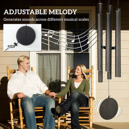 45" Deep Tone Wind Chime, 6 Aluminum Tubes, Outdoor Decor, Dark Grey Garden Decor at Gallery Canada