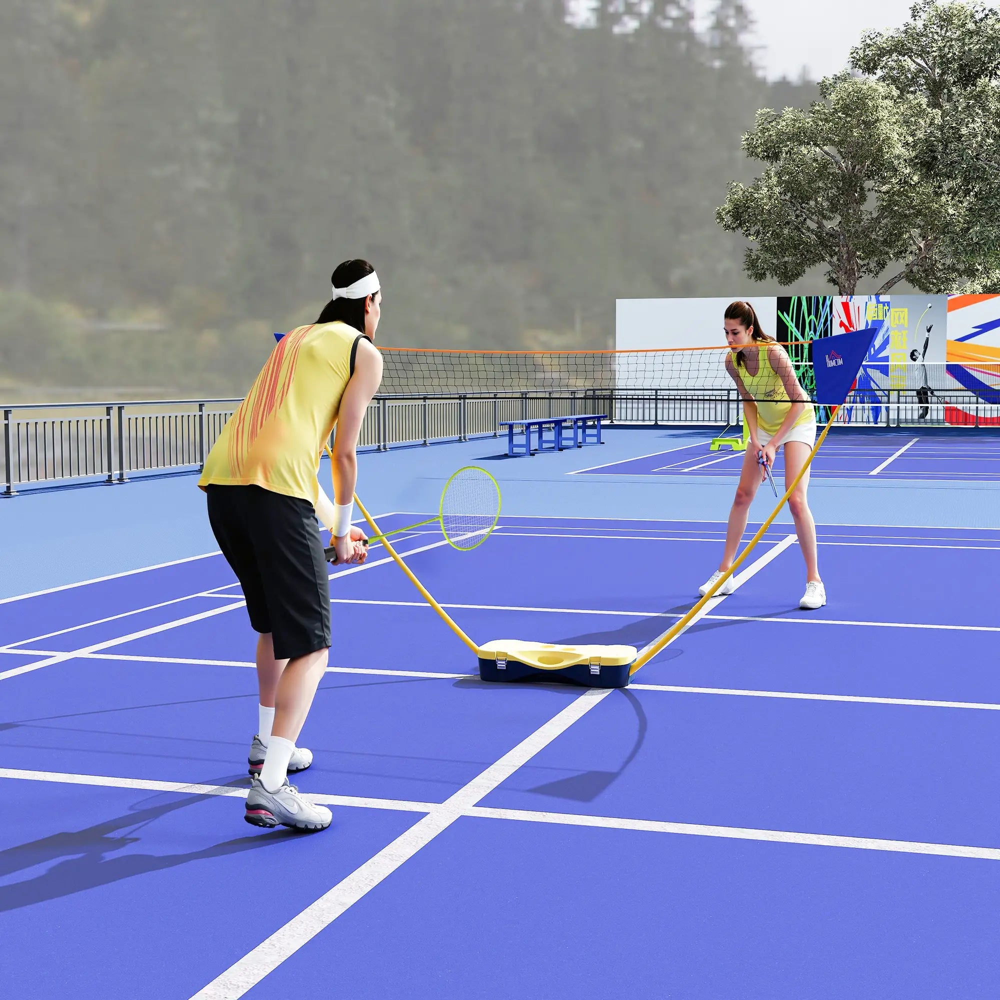 Portable Badminton Net Set, 9.5x5 ft, Foldable, Includes Rackets, Shuttlecocks Badminton at Gallery Canada
