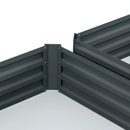 Raised Garden Bed Set, Steel Elevated Planter Box, 39"x39"x12", Dark Grey Galvanized Planter Boxes at Gallery Canada