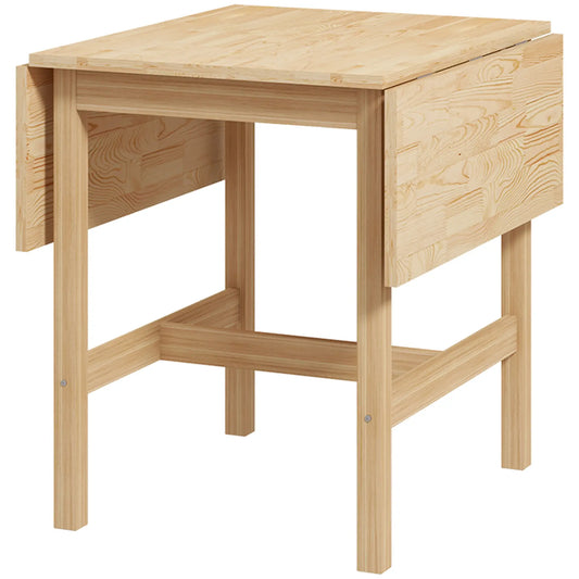 Solid Wood Kitchen Table, Farmhouse Drop Leaf, Folding Dining Table, Nature Wood