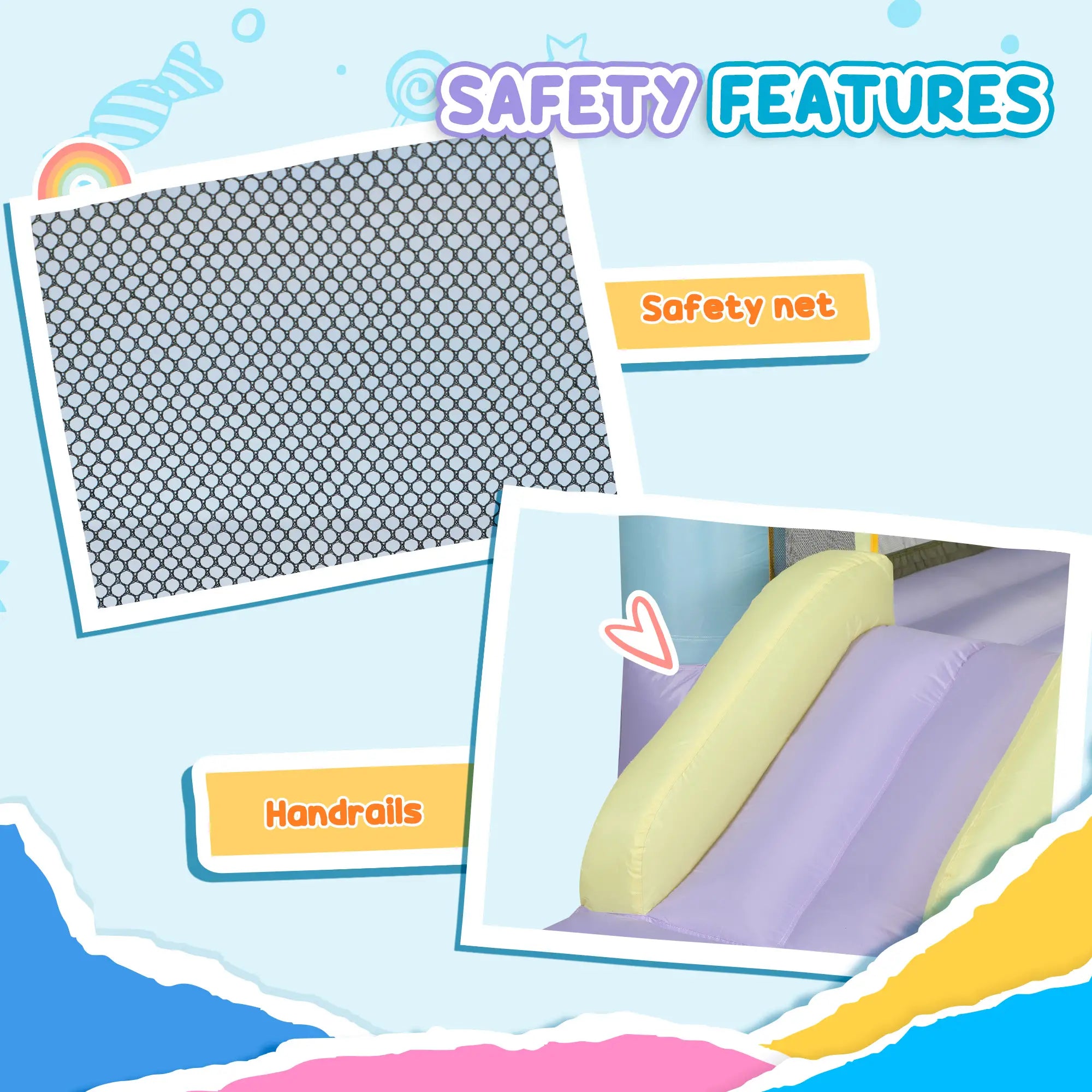 Inflatable Bounce House with Blower, Slide, 98